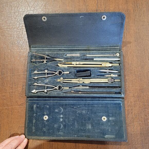 Vintage Draftmaster 1130 14 Drafting Instruments Made in Germany 60s - Picture 1 of 9